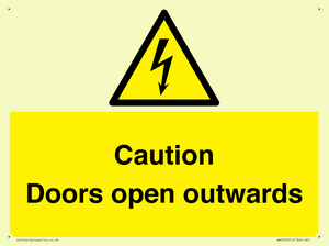 Caution Doors open outwards